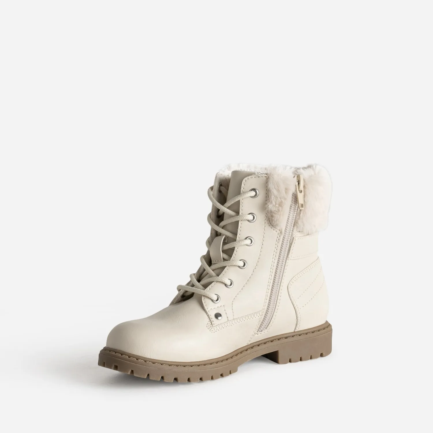 Buggy Boots^Boots à lacet fourré BEIGE