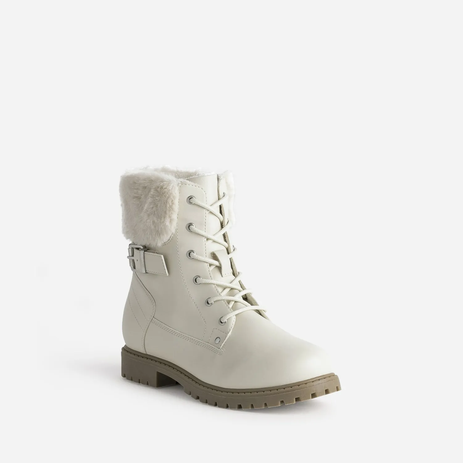 Buggy Boots^Boots à lacet fourré BEIGE