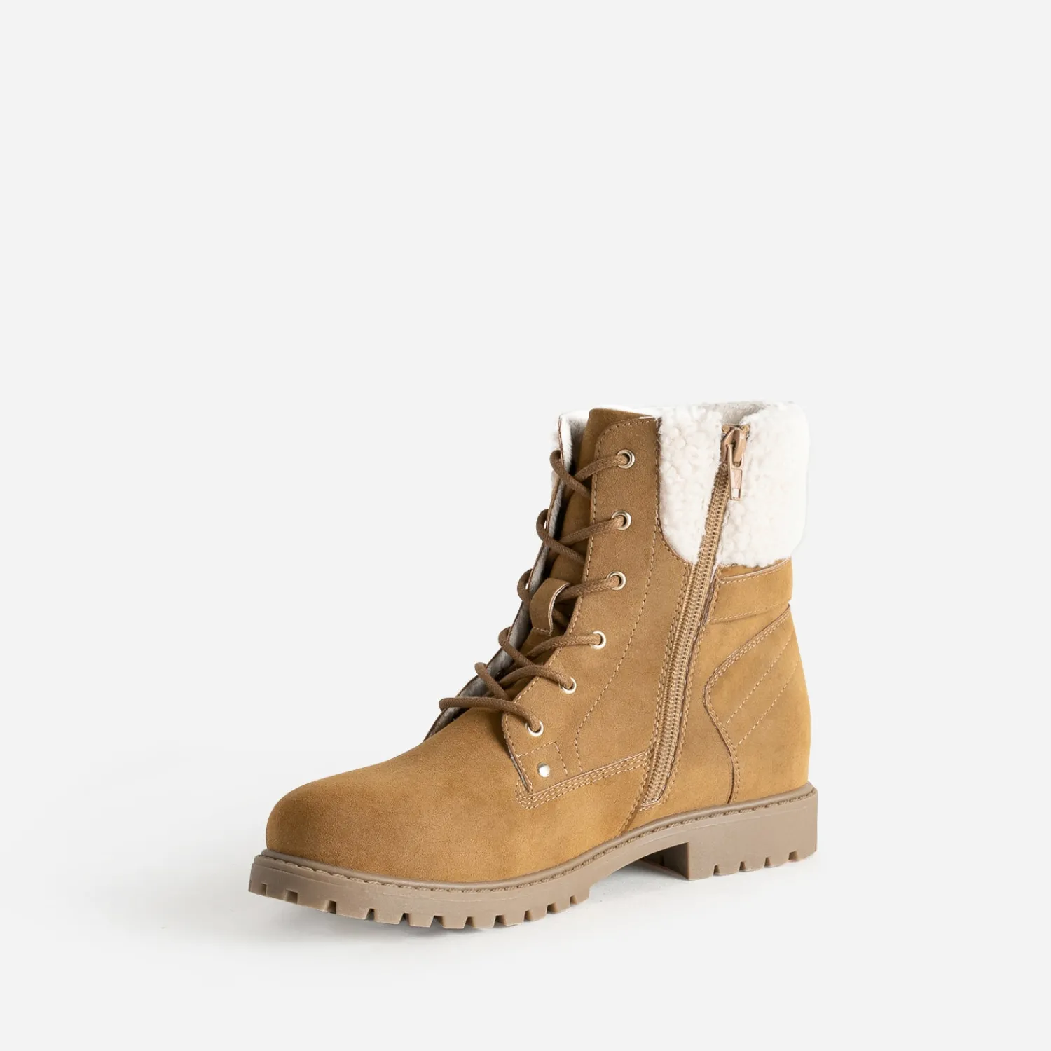 Buggy Boots^Boots à lacet fourré CAMEL