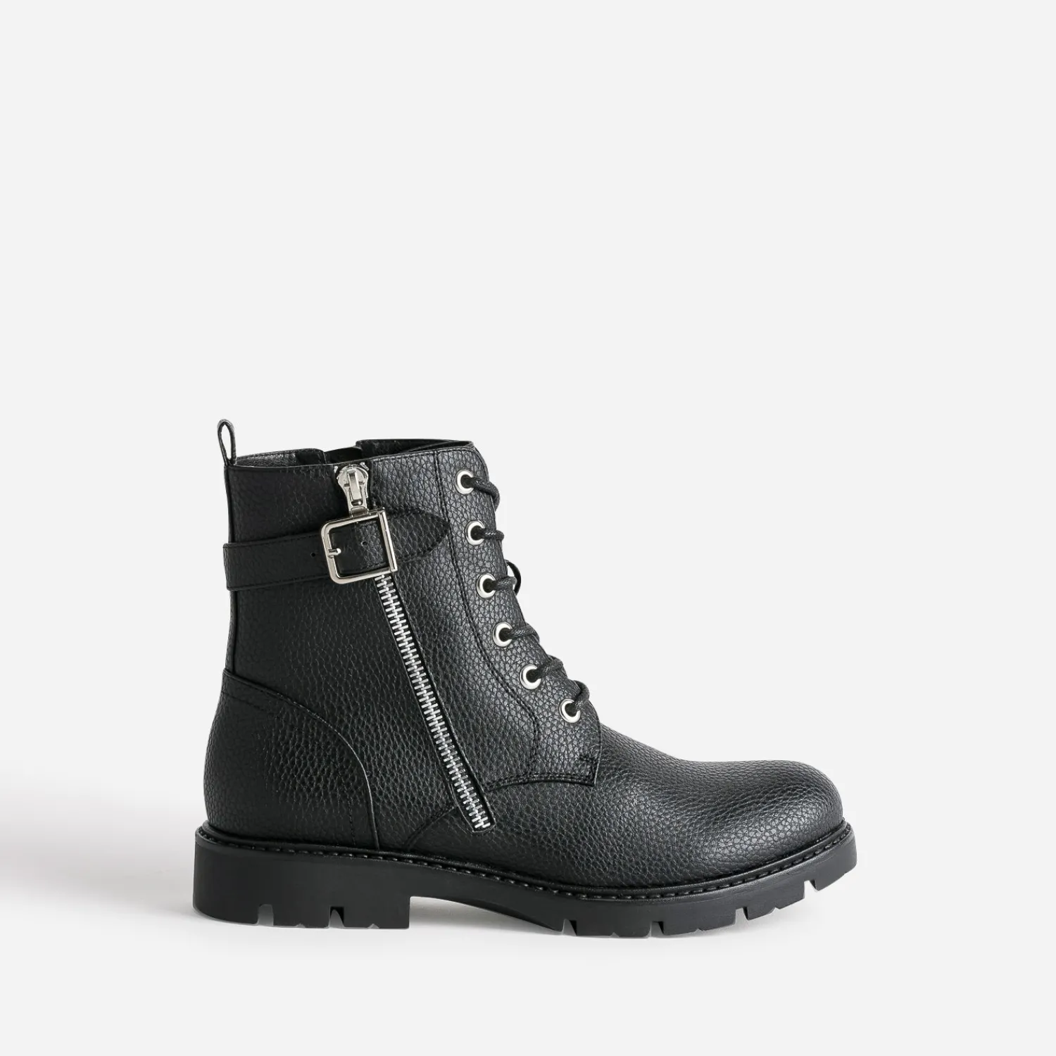 Buggy Boots^Boots à lacet avec zip côté NOIR