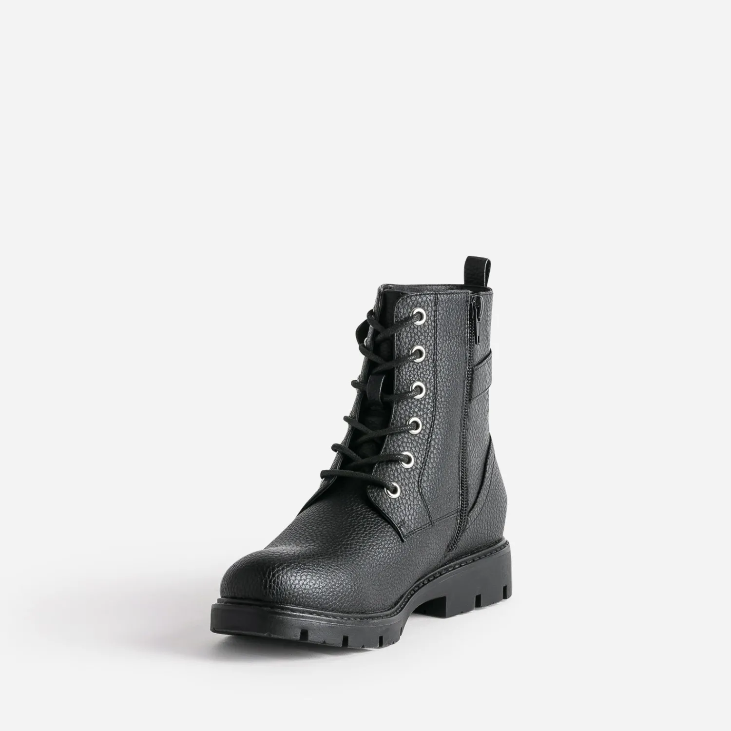 Buggy Boots^Boots à lacet avec zip côté NOIR