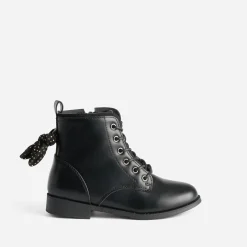 Buggy Boots^Boots à lacet avec nœud-pois NOIR