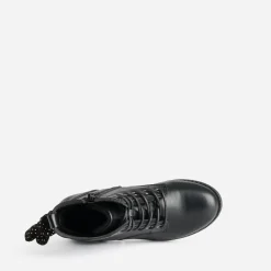 Buggy Boots^Boots à lacet avec nœud-pois NOIR