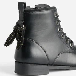 Buggy Boots^Boots à lacet avec nœud-pois NOIR