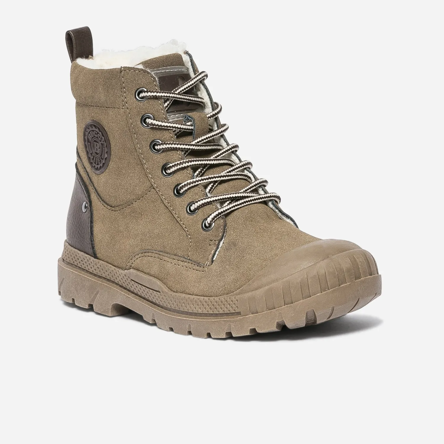 Buggy Chaussures Montantes^Boots à lacet taupe suédé et fourré MARRON