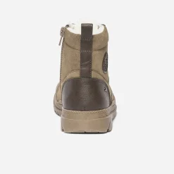 Buggy Chaussures Montantes^Boots à lacet taupe suédé et fourré MARRON