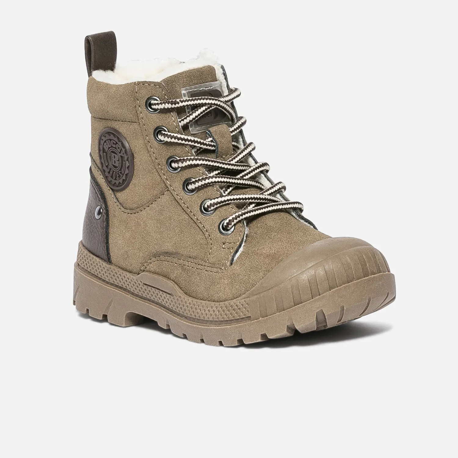 Buggy Chaussures Montantes^Boots à lacet taupe suédé fourré MARRON