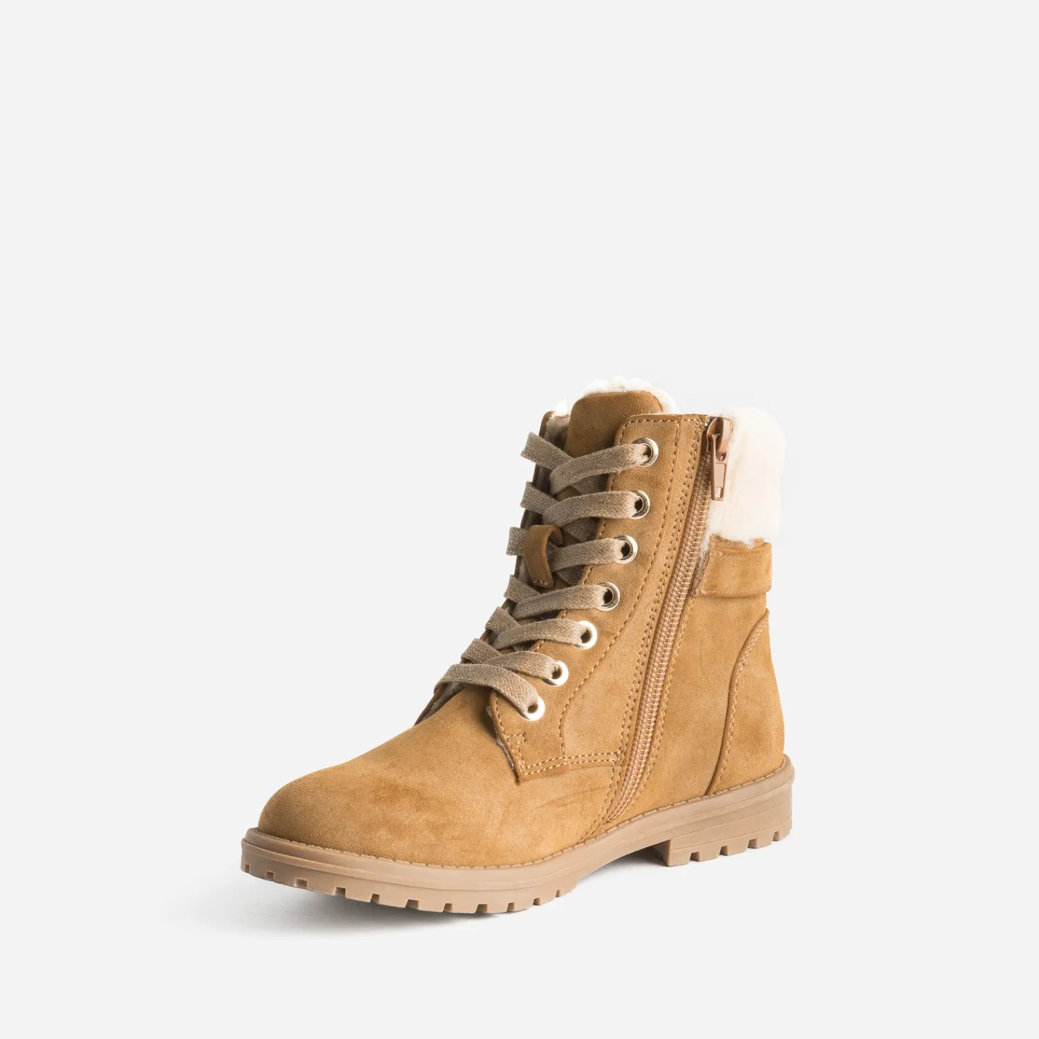 Buggy Boots^Boots à lacet suédé fourré CAMEL