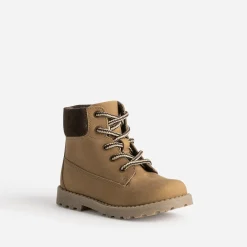 Buggy Chaussures Montantes^Boots à lacet éco-conçu camel cuir nubuck bord textile marron COGNAC
