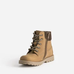 Buggy Chaussures Montantes^Boots à lacet éco-conçu camel cuir nubuck bord textile marron COGNAC