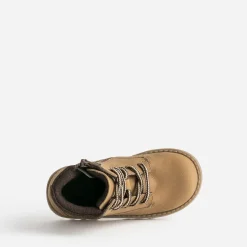 Buggy Chaussures Montantes^Boots à lacet éco-conçu camel cuir nubuck bord textile marron COGNAC