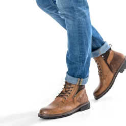Eram Boots^Boots à lacet avec zip COGNAC
