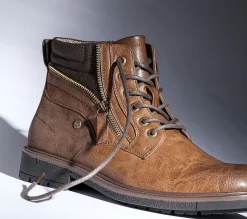 Eram Boots^Boots à lacet avec zip COGNAC