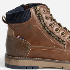 Eram Boots^Boots à lacet double zip COGNAC