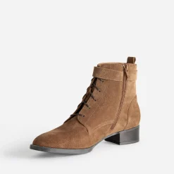 Eram Flex Boots^Boots à lacet cuir velours CAMEL