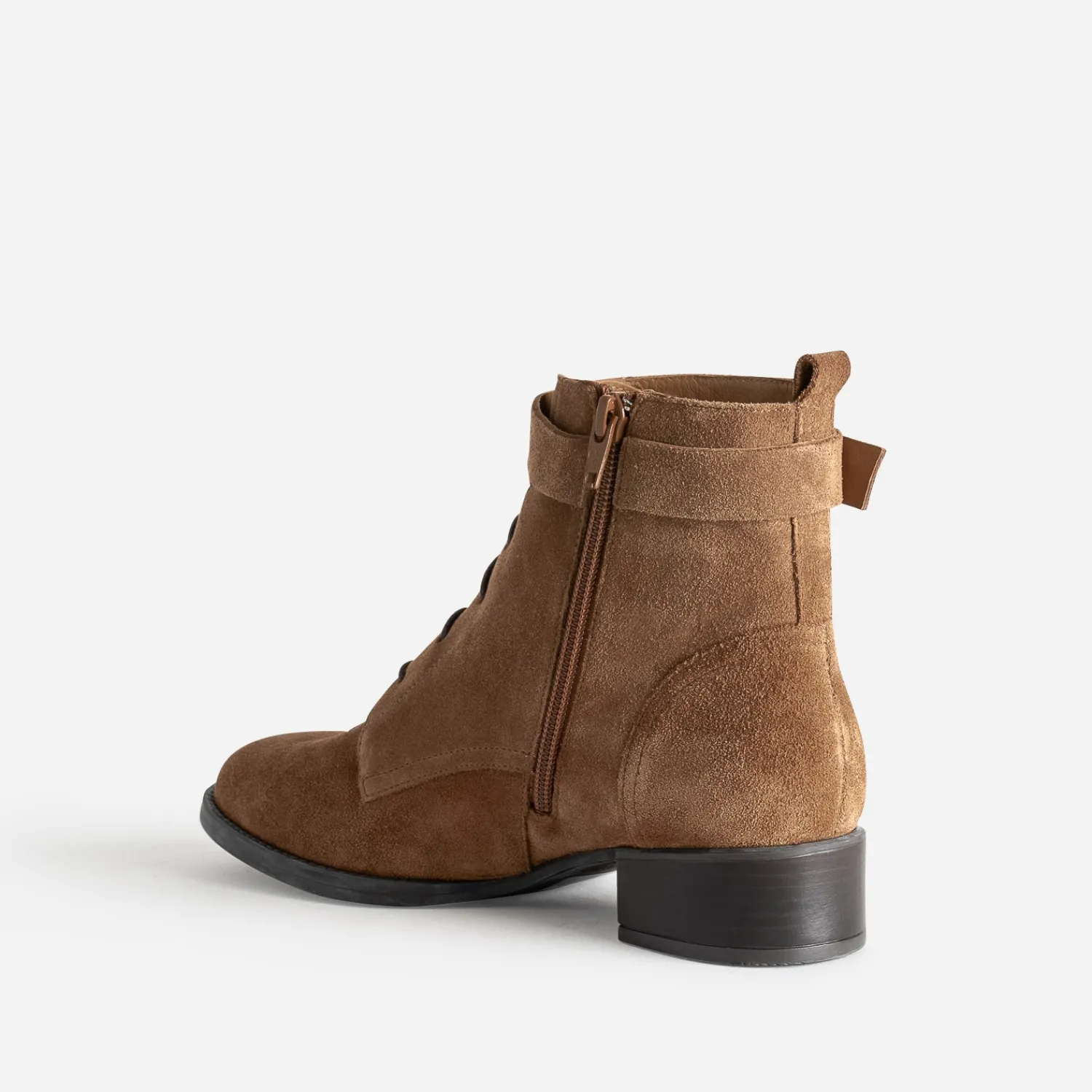 Eram Flex Boots^Boots à lacet cuir velours CAMEL