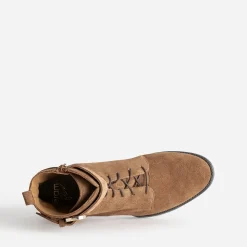 Eram Flex Boots^Boots à lacet cuir velours CAMEL