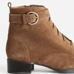 Eram Flex Boots^Boots à lacet cuir velours CAMEL