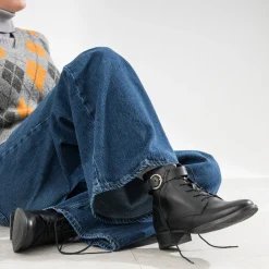 Eram Flex Boots^Boots à lacet cuir NOIR