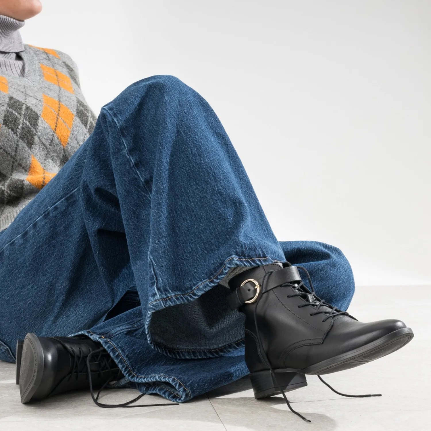 Eram Flex Boots^Boots à lacet cuir NOIR