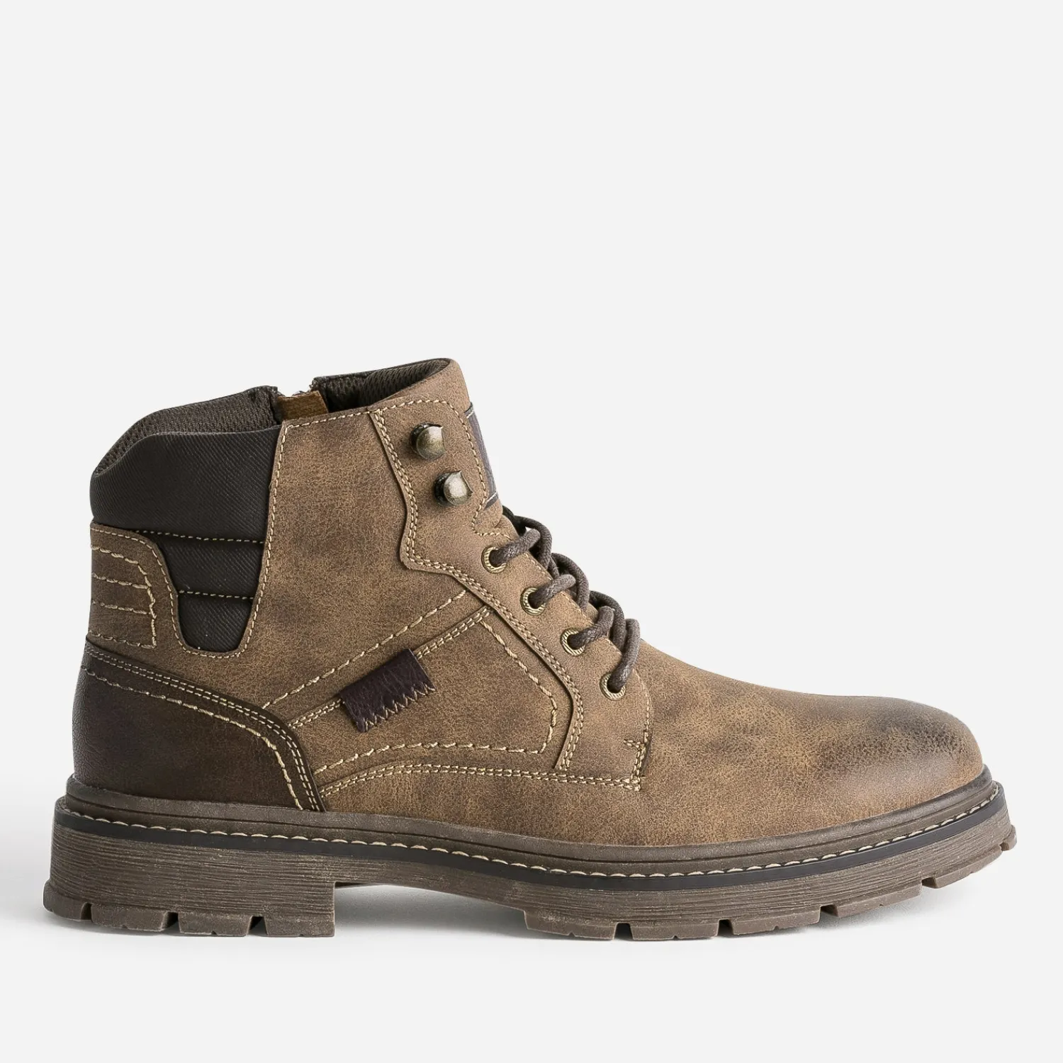 Eram Boots^Boots à lacet à semelle crantée MARRON