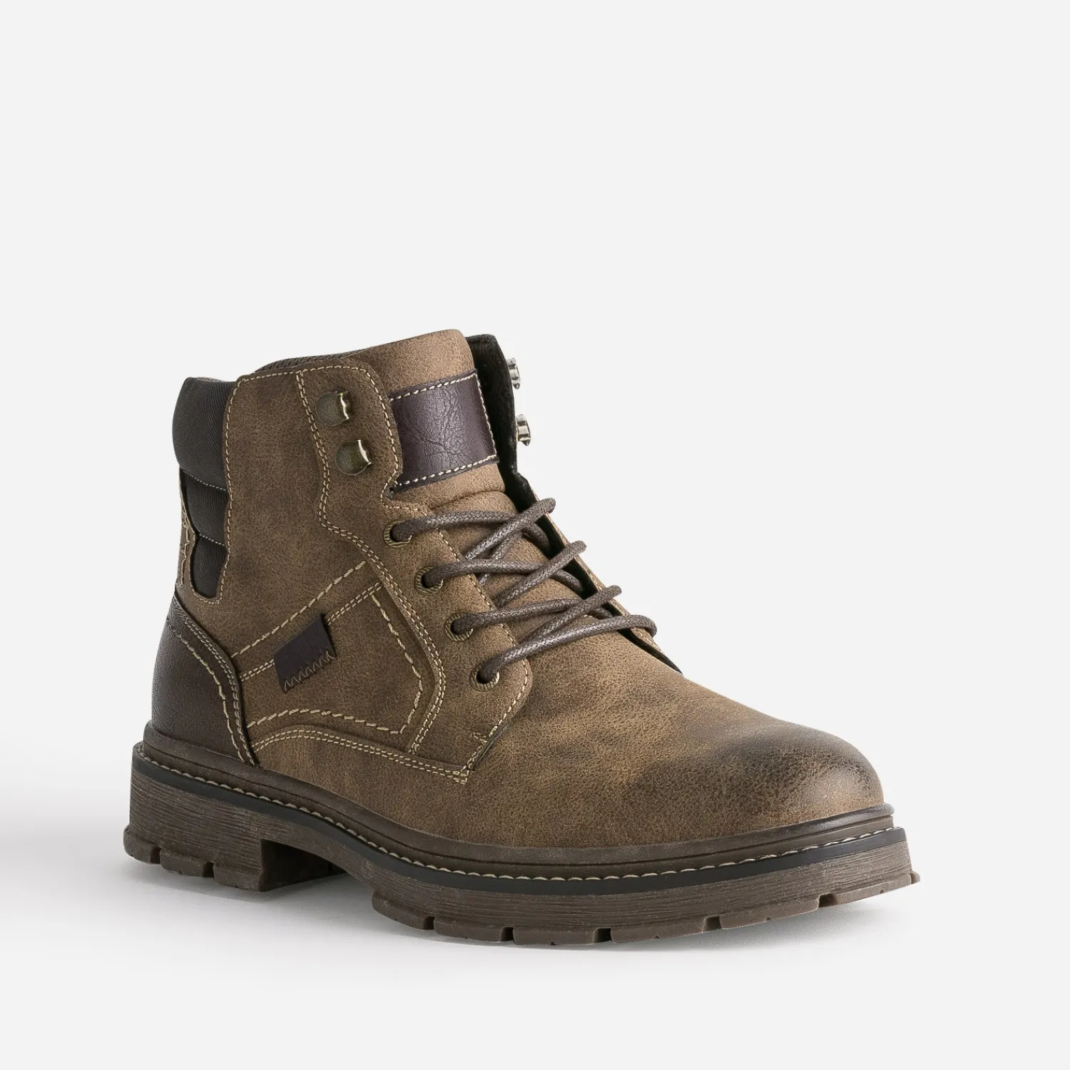 Eram Boots^Boots à lacet à semelle crantée MARRON