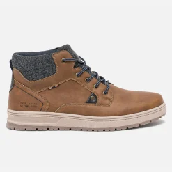 Eram Boots|Baskets/Tennis^Boots à lacet avec col textile MARRON