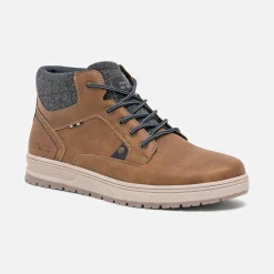 Eram Boots|Baskets/Tennis^Boots à lacet avec col textile MARRON