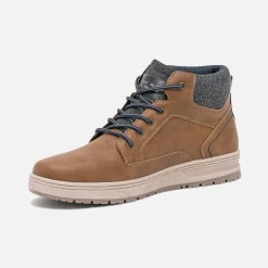Eram Boots|Baskets/Tennis^Boots à lacet avec col textile MARRON