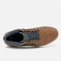 Eram Boots|Baskets/Tennis^Boots à lacet avec col textile MARRON
