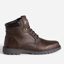 Eram Boots^Boots à lacet cuir semelle crantée MARRON