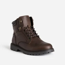 Eram Boots^Boots à lacet cuir semelle crantée MARRON