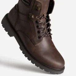 Eram Boots^Boots à lacet cuir semelle crantée MARRON