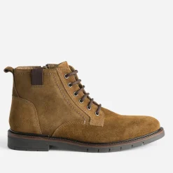 Eram Boots^Boots à lacet en cuir velours MARRON