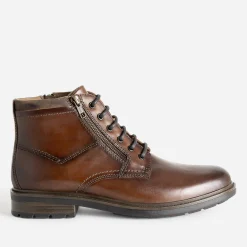 Eram Boots^Boots à lacet en cuir MARRON