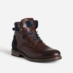 Eram Boots^Boots à lacet foncé cuir MARRON