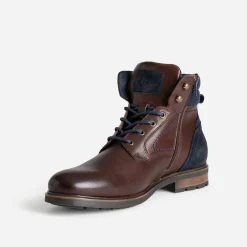 Eram Boots^Boots à lacet foncé cuir MARRON