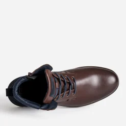 Eram Boots^Boots à lacet foncé cuir MARRON