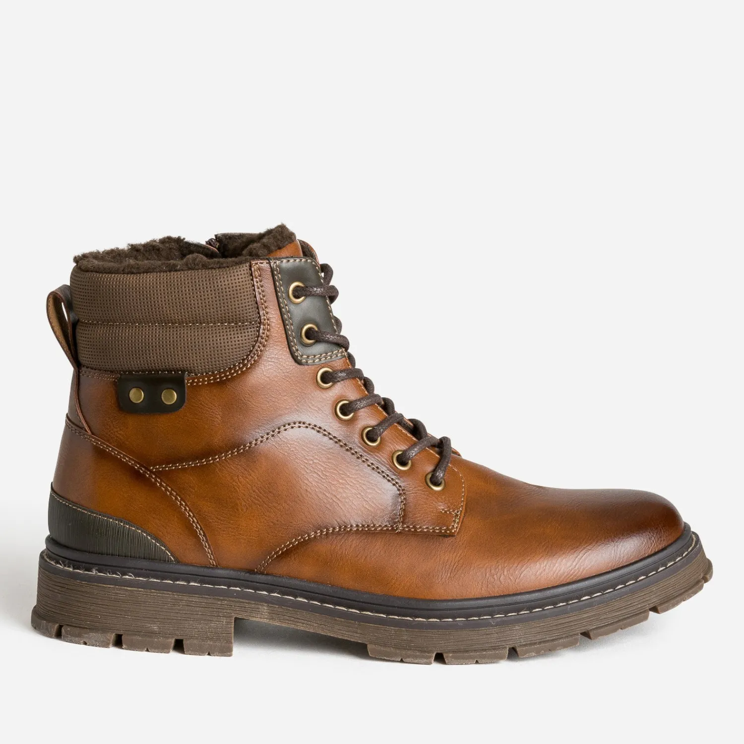 Eram Boots^Boots à lacet fourré MARRON