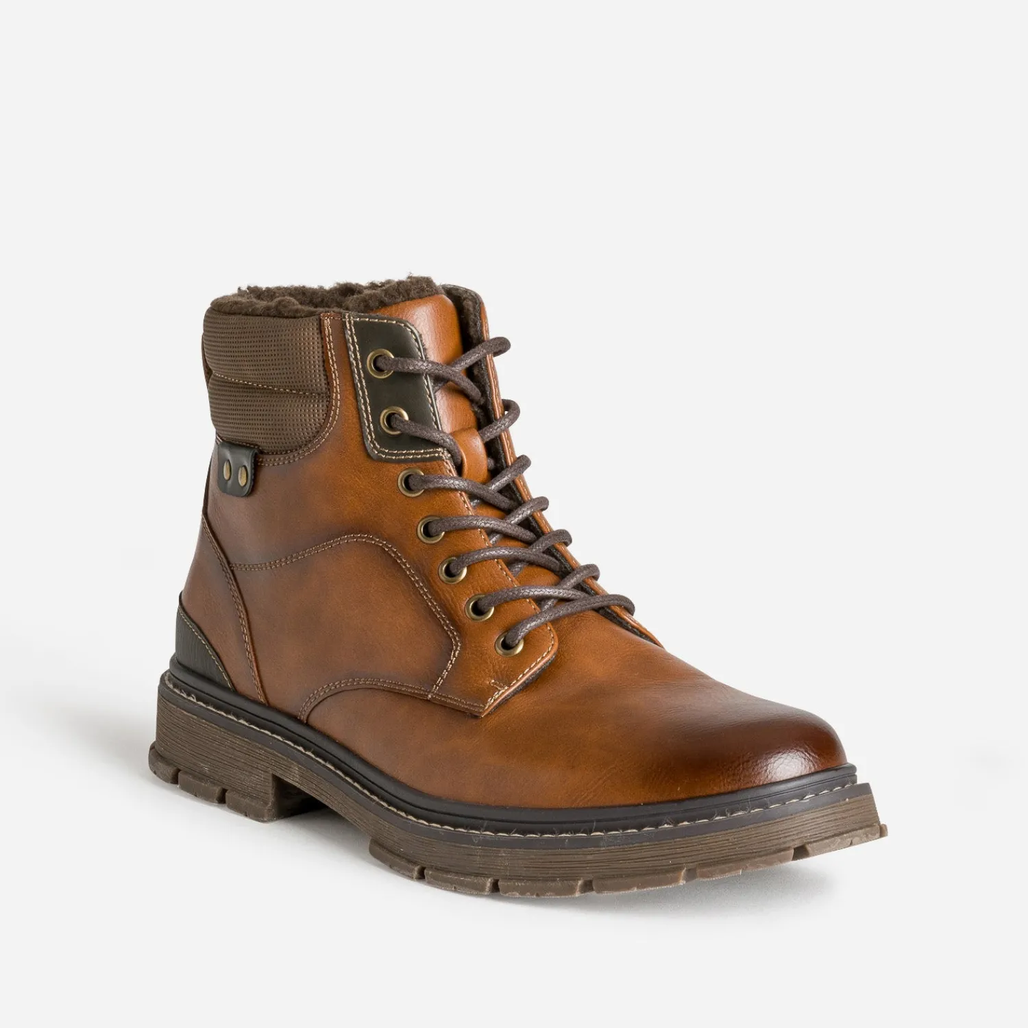 Eram Boots^Boots à lacet fourré MARRON
