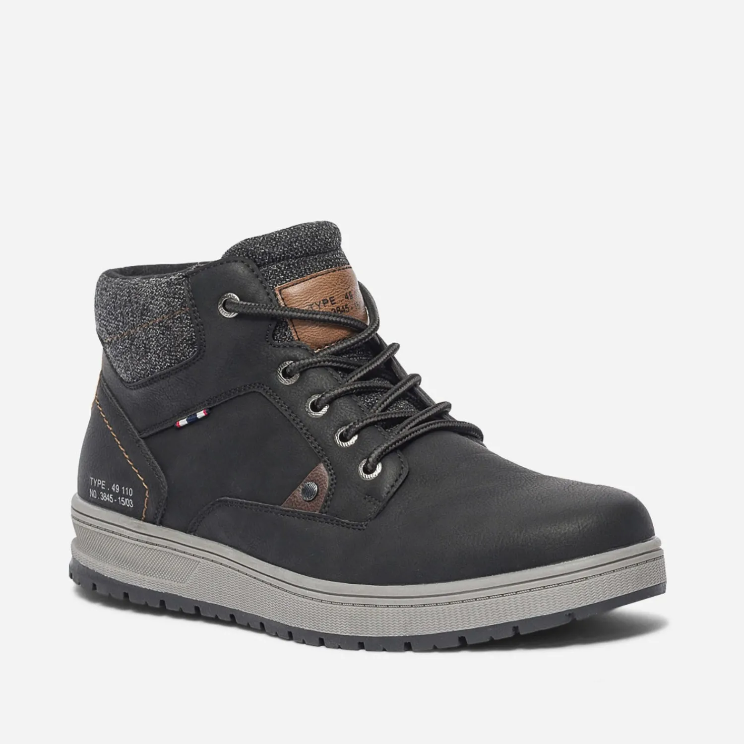 Eram Baskets/Tennis^Boots à lacet avec col textile NOIR