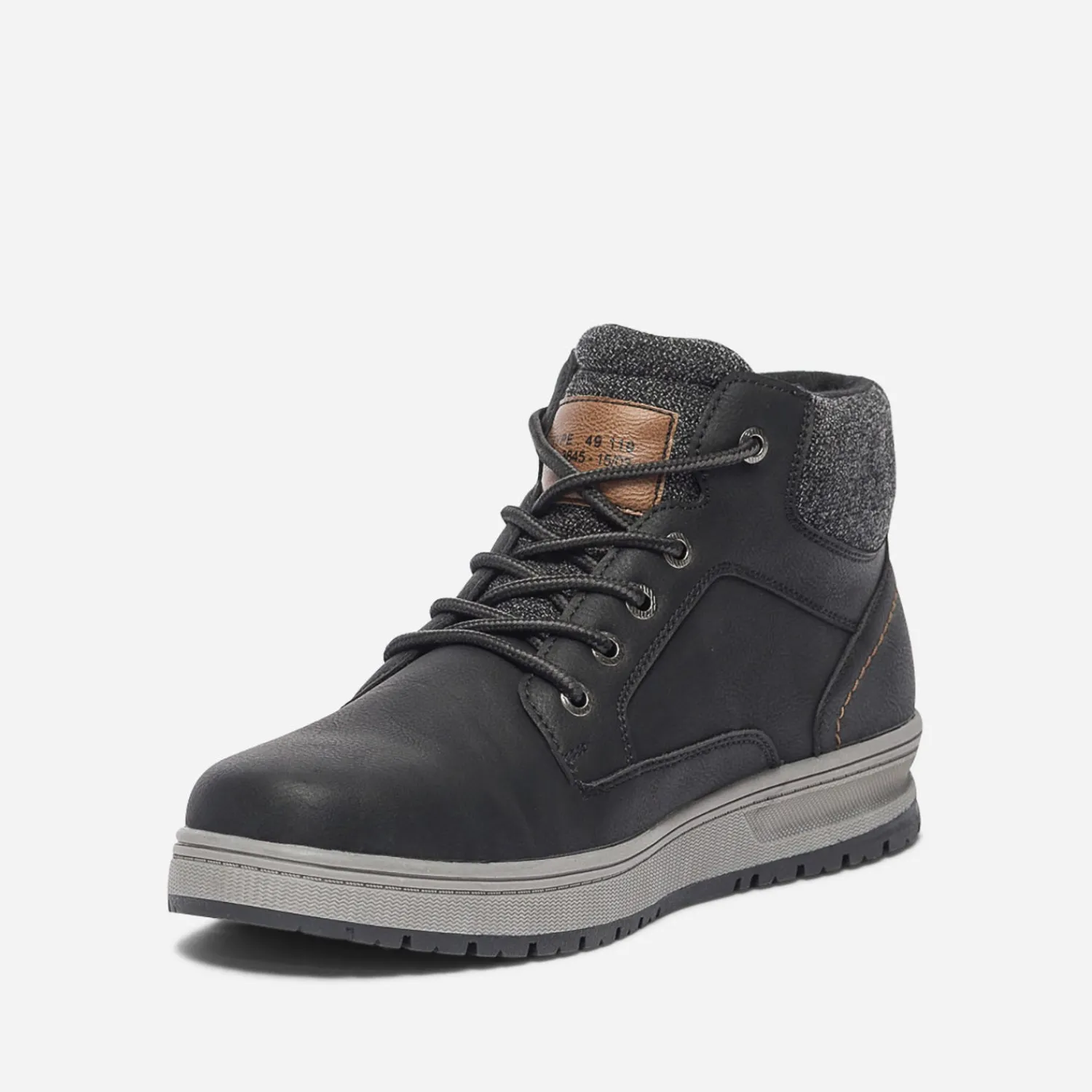 Eram Baskets/Tennis^Boots à lacet avec col textile NOIR