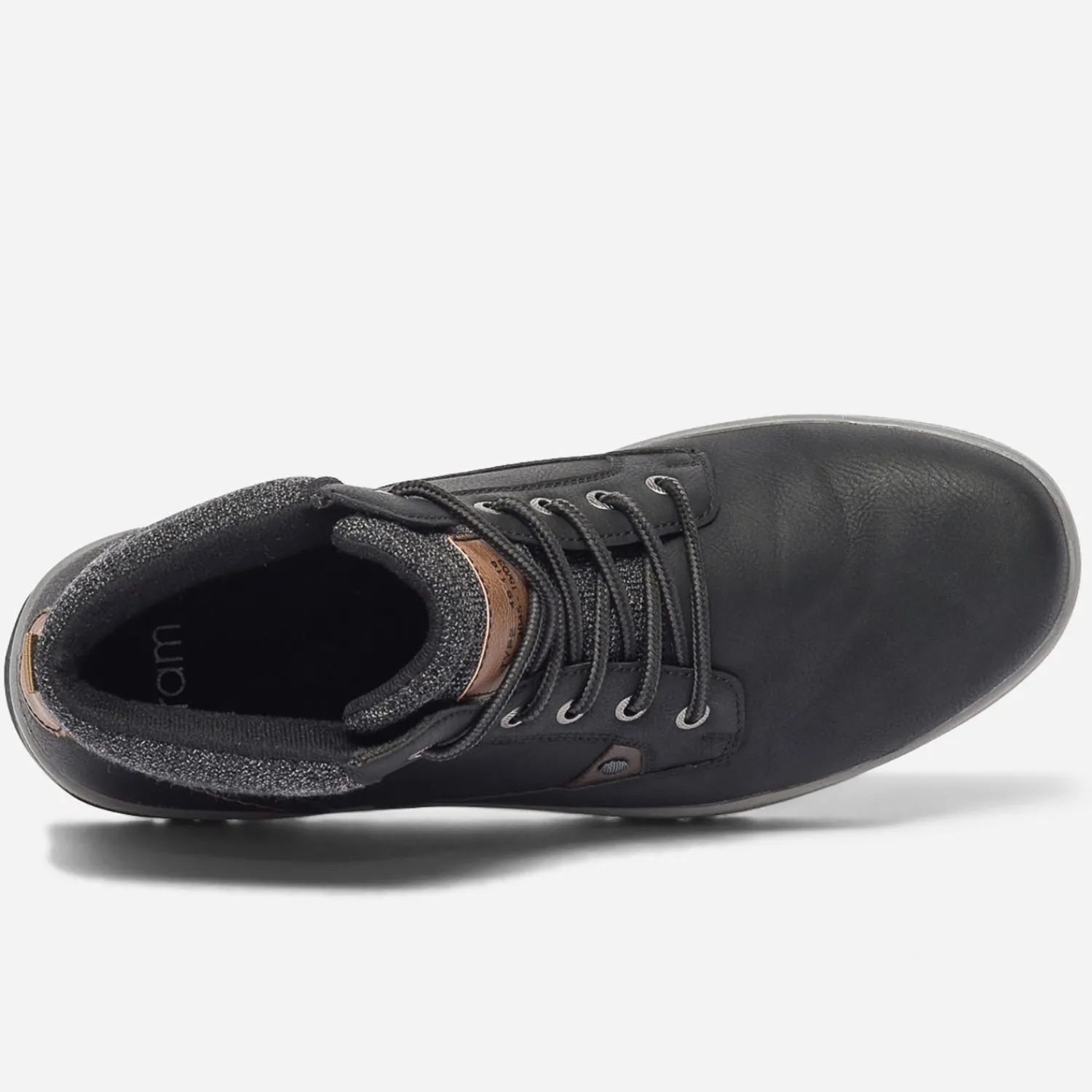 Eram Baskets/Tennis^Boots à lacet avec col textile NOIR
