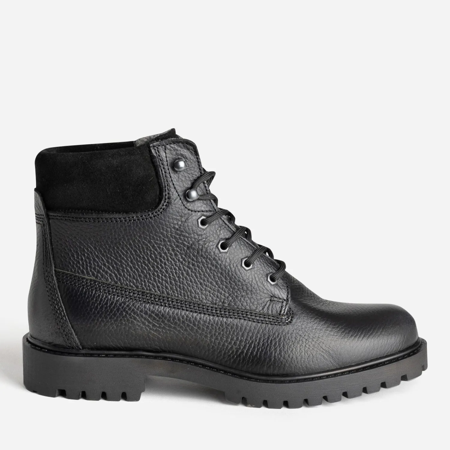 Eram Boots^Boots à lacet cuir fourré NOIR