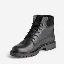 Eram Boots^Boots à lacet cuir fourré NOIR