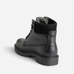 Eram Boots^Boots à lacet cuir fourré NOIR