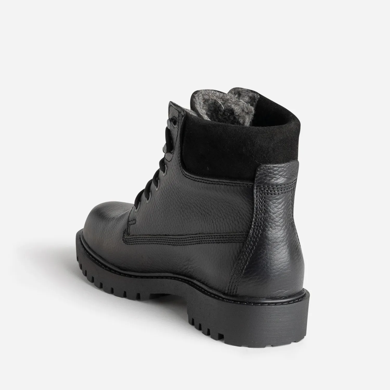 Eram Boots^Boots à lacet cuir fourré NOIR