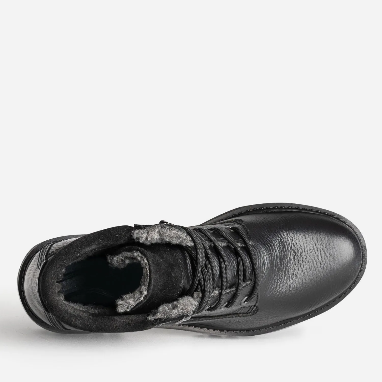Eram Boots^Boots à lacet cuir fourré NOIR