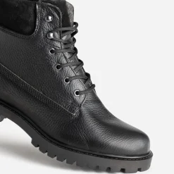 Eram Boots^Boots à lacet cuir fourré NOIR