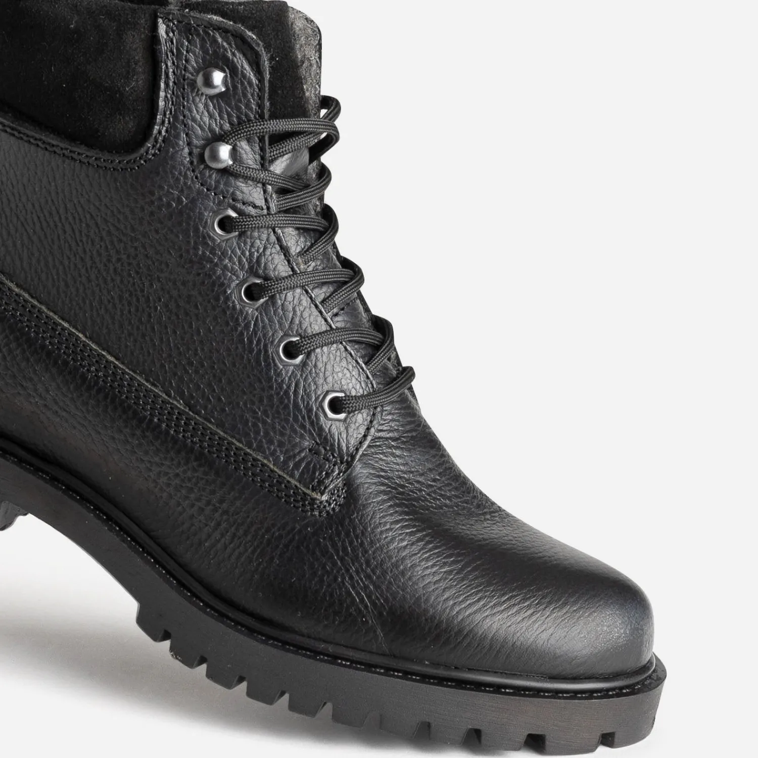 Eram Boots^Boots à lacet cuir fourré NOIR